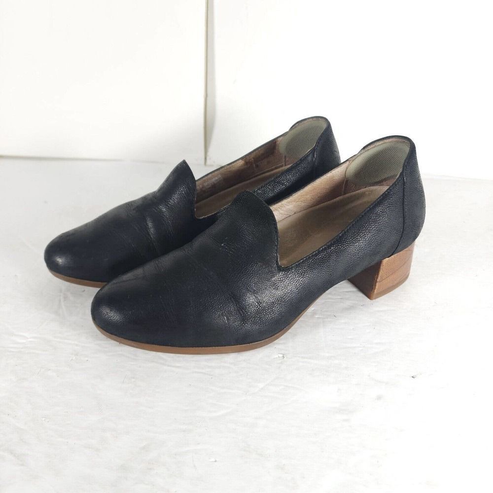 Dansko Women's Preston US6-6,5 EU37 Black Leather Loafers Slip On Pumps Shoes